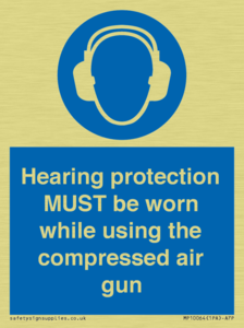 Hearing protection MUST be worn while using the compressed air gun